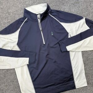 FootJoy Pullover Mens Medium Navy‎ 1/2 Zip Performance Golf Sweater Breathable